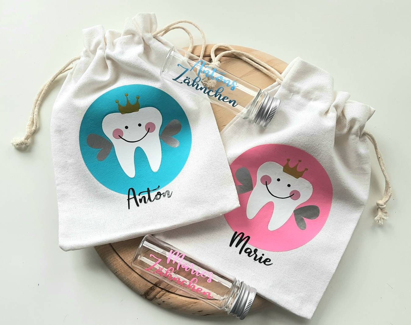 Milchzahndose Personalisiert, Personalisiertes Zahnfee Säckchen Mit Flasche, Täschchen, Zahnfee Tasche von Etsy - BeereOnTop