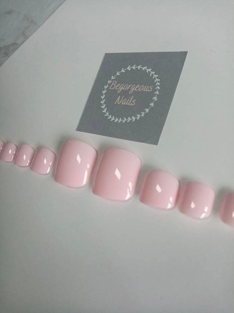 20-Teiliges Rosa Fußnägel Set Zum Aufpressen, Fußnägel, Sofort Einsetzbar von Etsy - Begorgeousnails