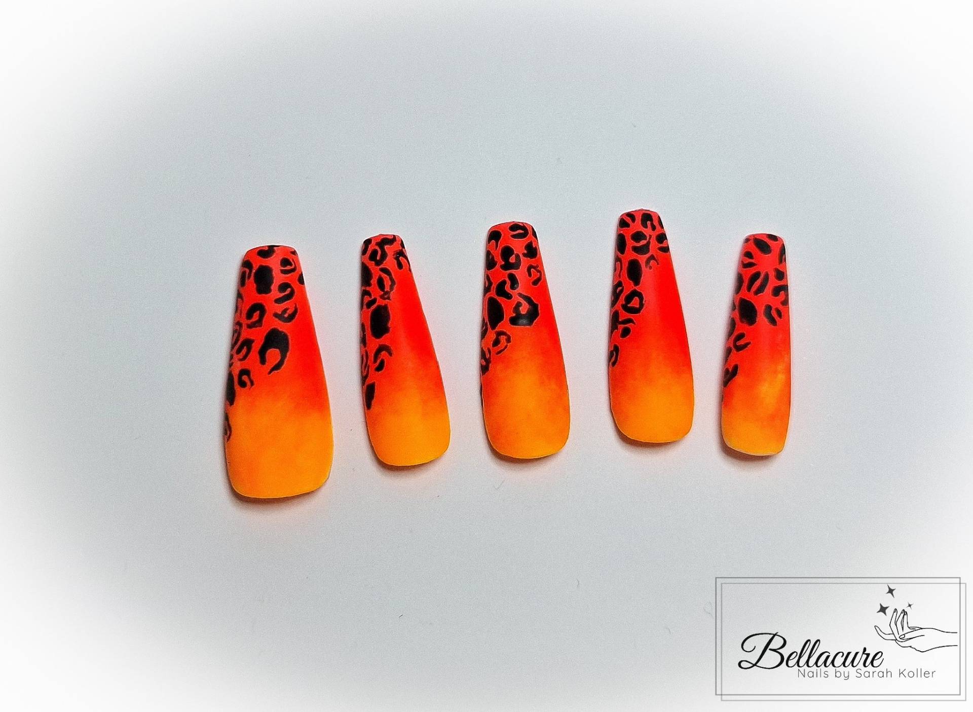 Press On Nägel - Nails Neon Leo Animalprint von Etsy - BellacureNails