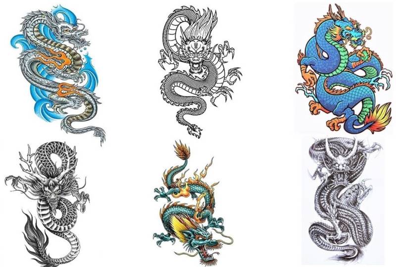 Temporäre Drachen Tattoos 6 Blätter Set von Etsy - BeyondTattoos