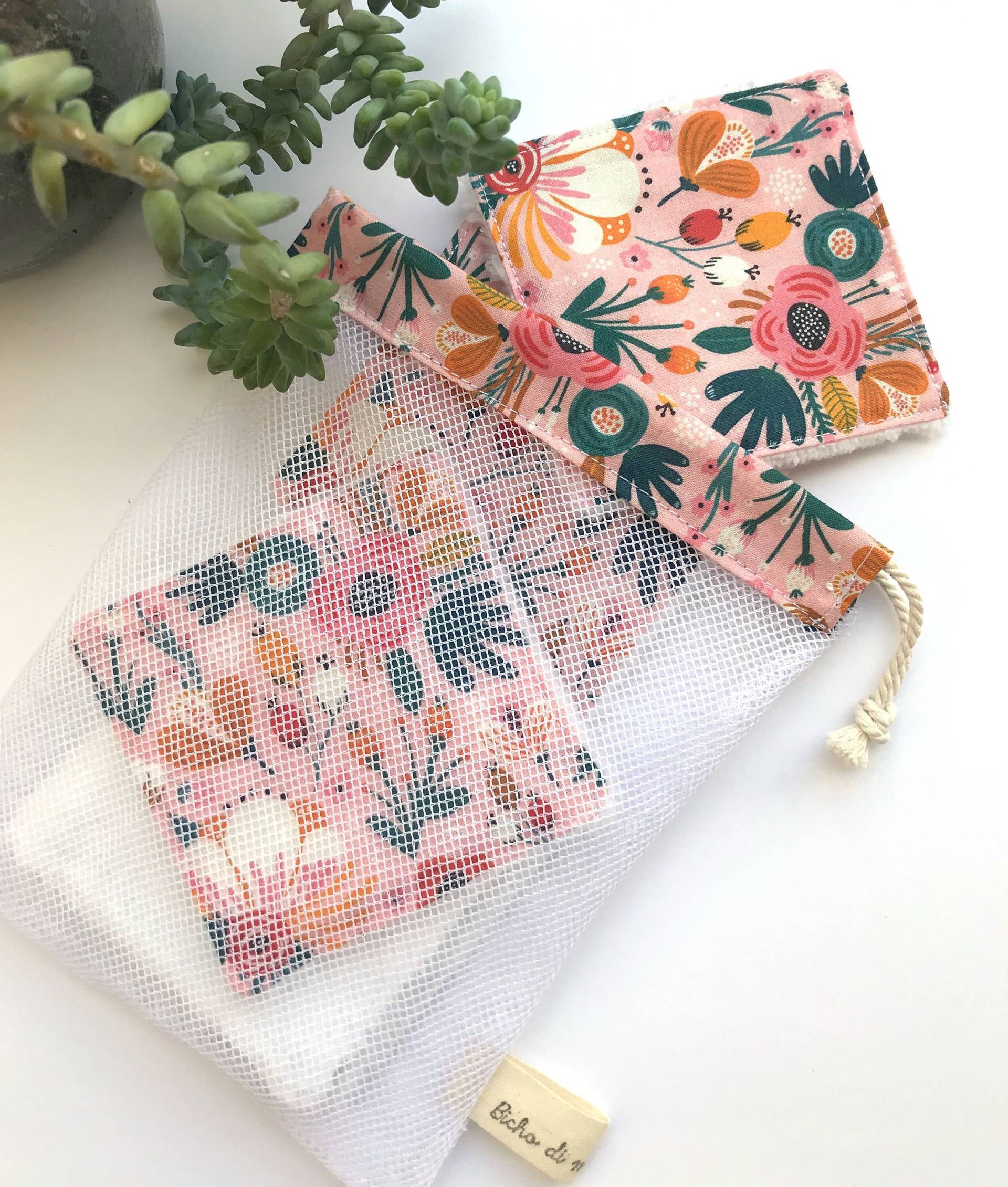 Wiederverwendbare Make-Up-Pads Aus Bambus Und Baumwolle, Florale Gesichtstücher, Zero Waste Make-Up-Tücher, 5Er-Set, Umweltfreundliches Geschenk von Etsy - Bichodimamma