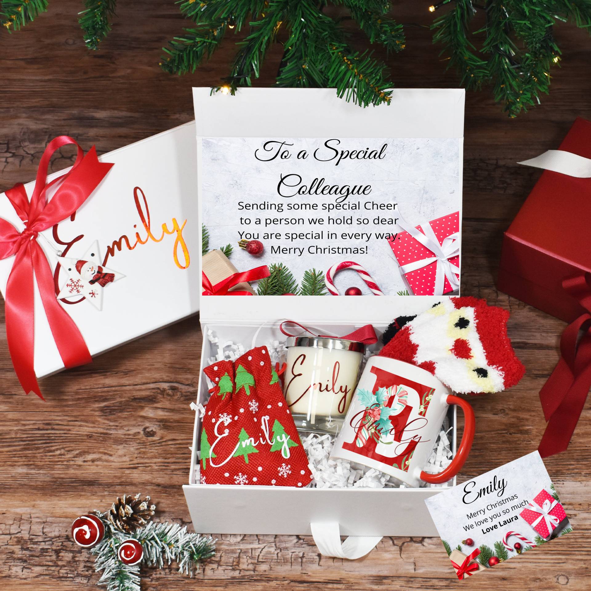 Personalisierte Weihnachtsgeschenkbox Für Kollegin, Luxus Weihnachtsgeschenke, Weihnachtsgeschenk Mitarbeiter, Gefüllte Weihnachtsgeschenkbox von Etsy - BijouxLucy