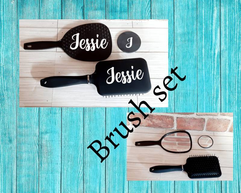 Personalisierte Pinsel Mit Passenden Spiegeln Weihnachtsgeschenke, Personalisierte Geschenke, Haar Und Spiegel, Pinsel, Geschenksets von Etsy - BlessedDesigns02