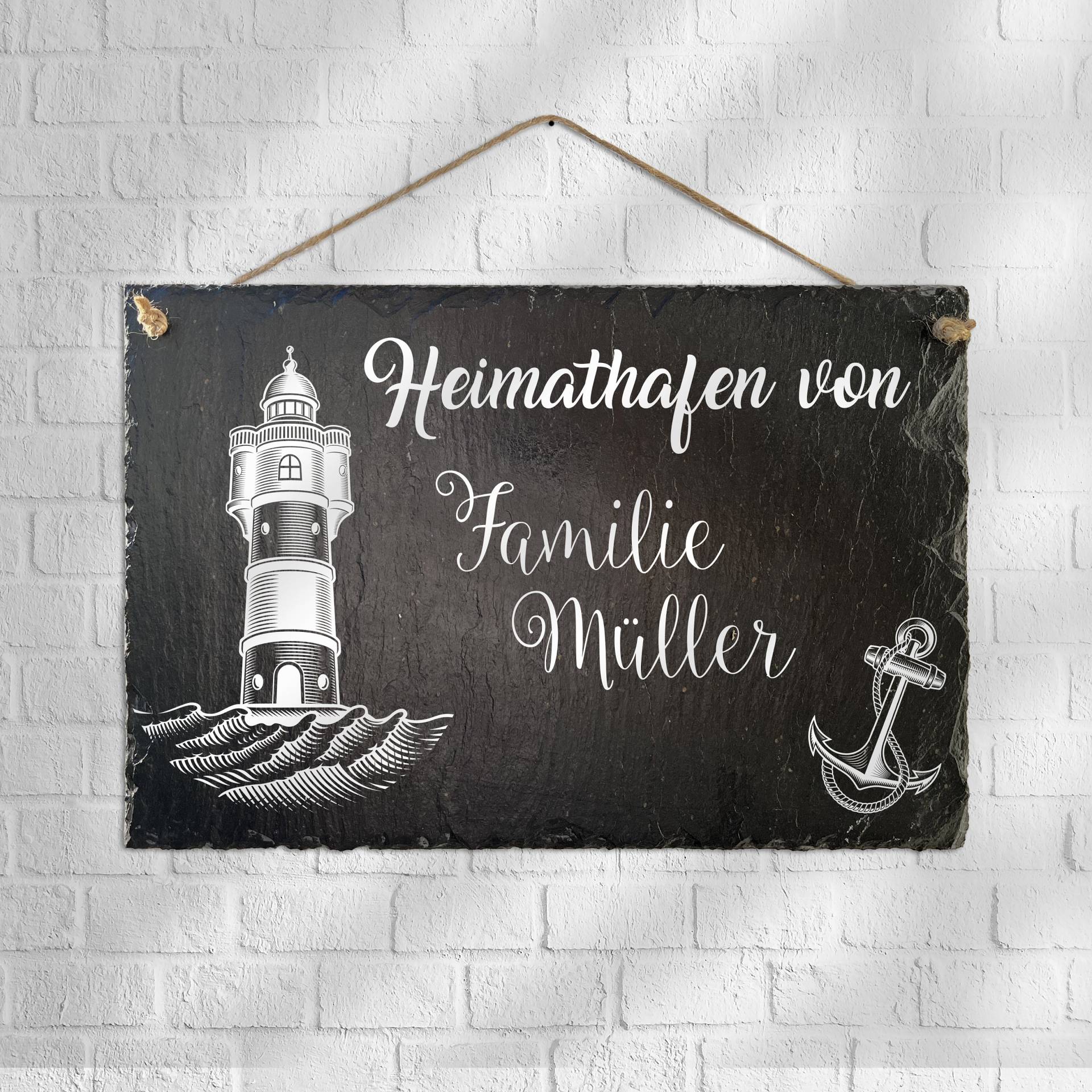 Familienschild "Heimathafen" Auf Schiefertafel - Personalisiert von Etsy - BlimmelBlammel