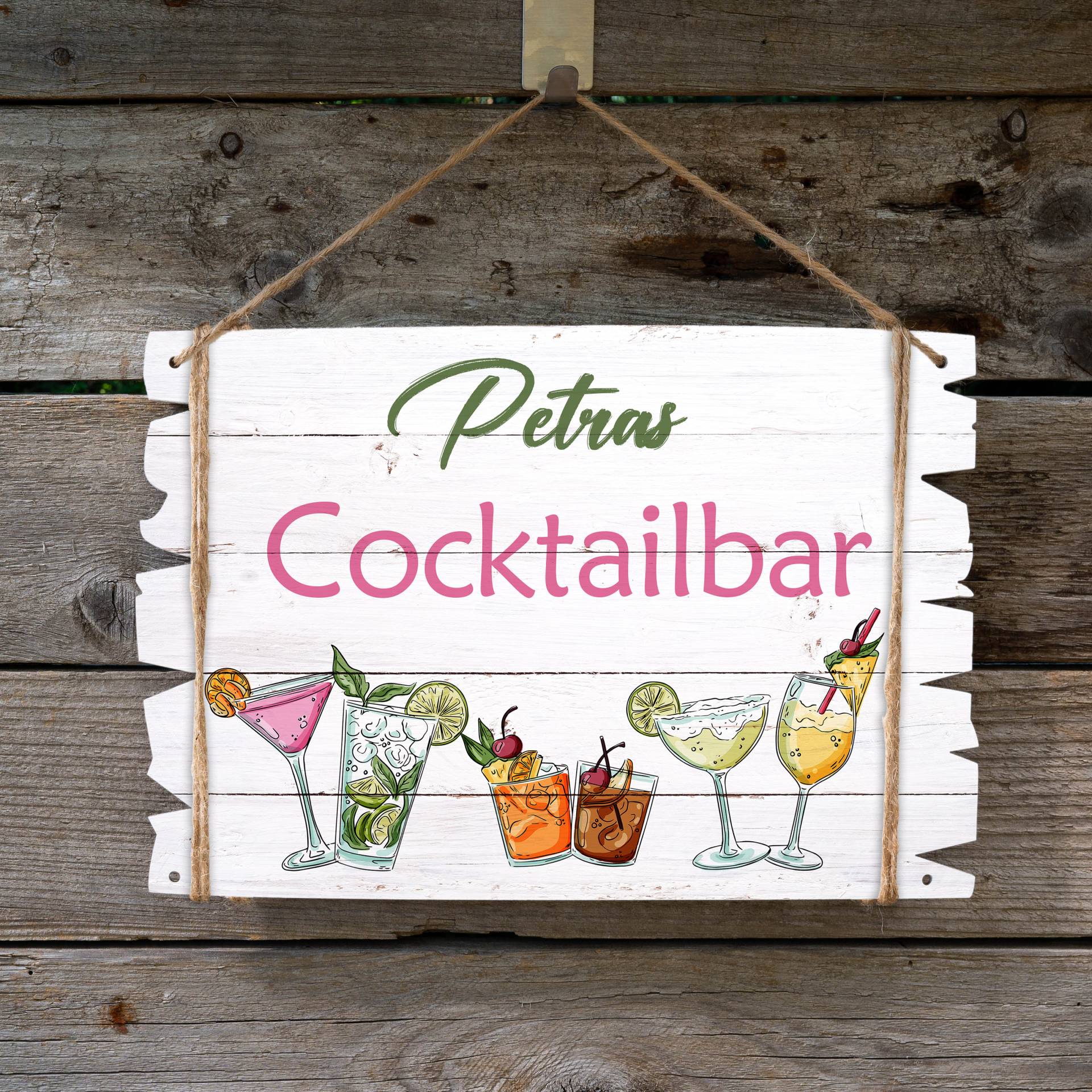 Holzschild Cocktailbar - Mit Deinem Wunschnamen Personalisierbar von Etsy - BlimmelBlammel