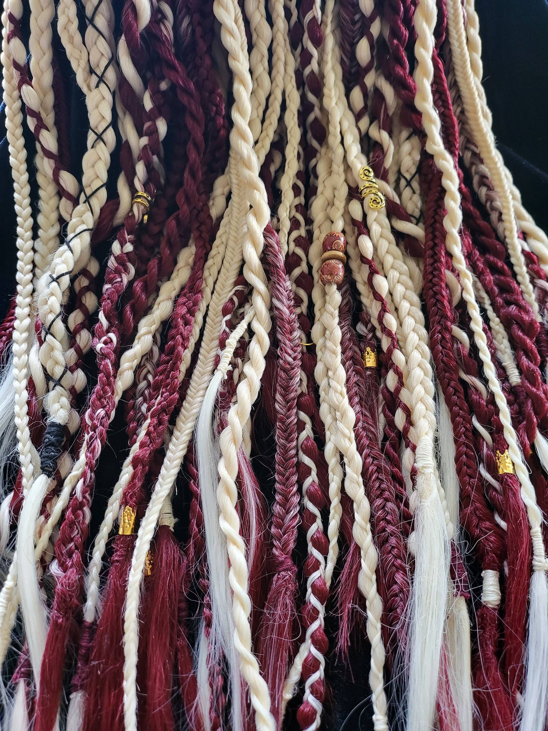 Burgund & Hellblonde Mischung Aus Geflochtenen/Geflochtenen Dreads von Etsy - BlissfulKindred