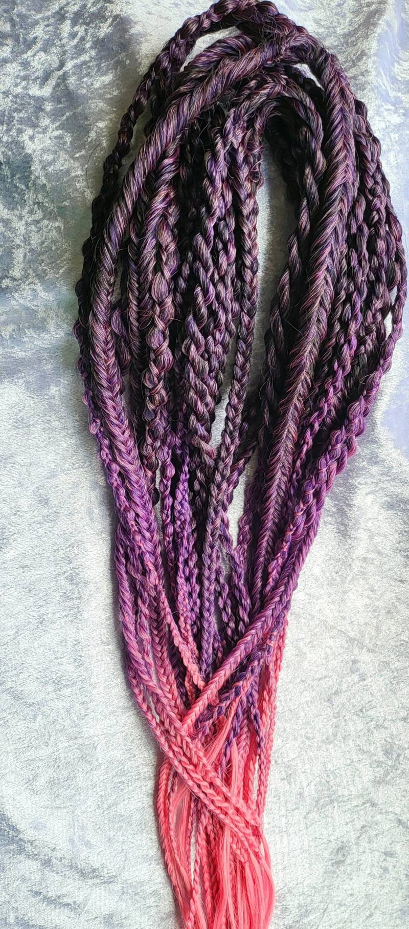 Dunkellila - Rosa Ombre Gedrehte Dreads Und Zöpfe von Etsy - BlissfulKindred