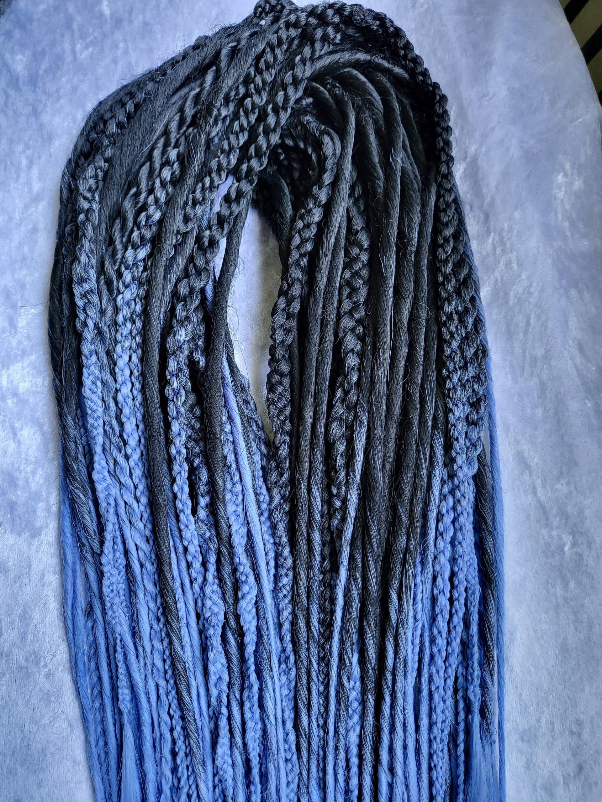 Schwarz Bis Eisblaue Ombre Braids/Twisted Dreads von Etsy - BlissfulKindred