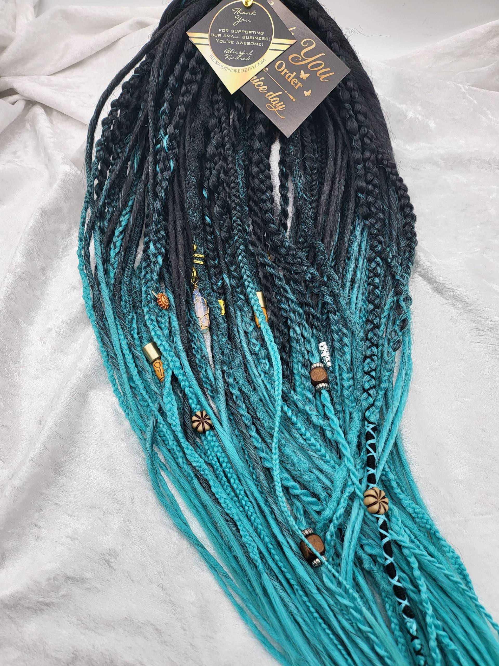 Schwarz Bis Mintgrüne Ombre Braids Und Dreads von Etsy - BlissfulKindred