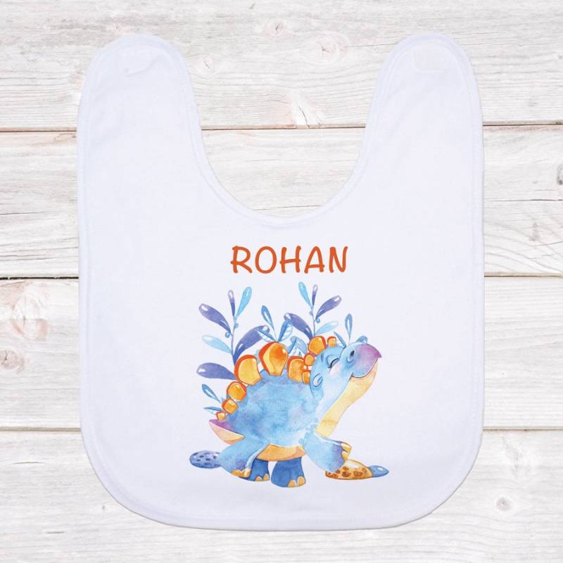 Personalisiertes Baby Lätzchen - Stegosaurus von Etsy - BlueBoxGiftsAU