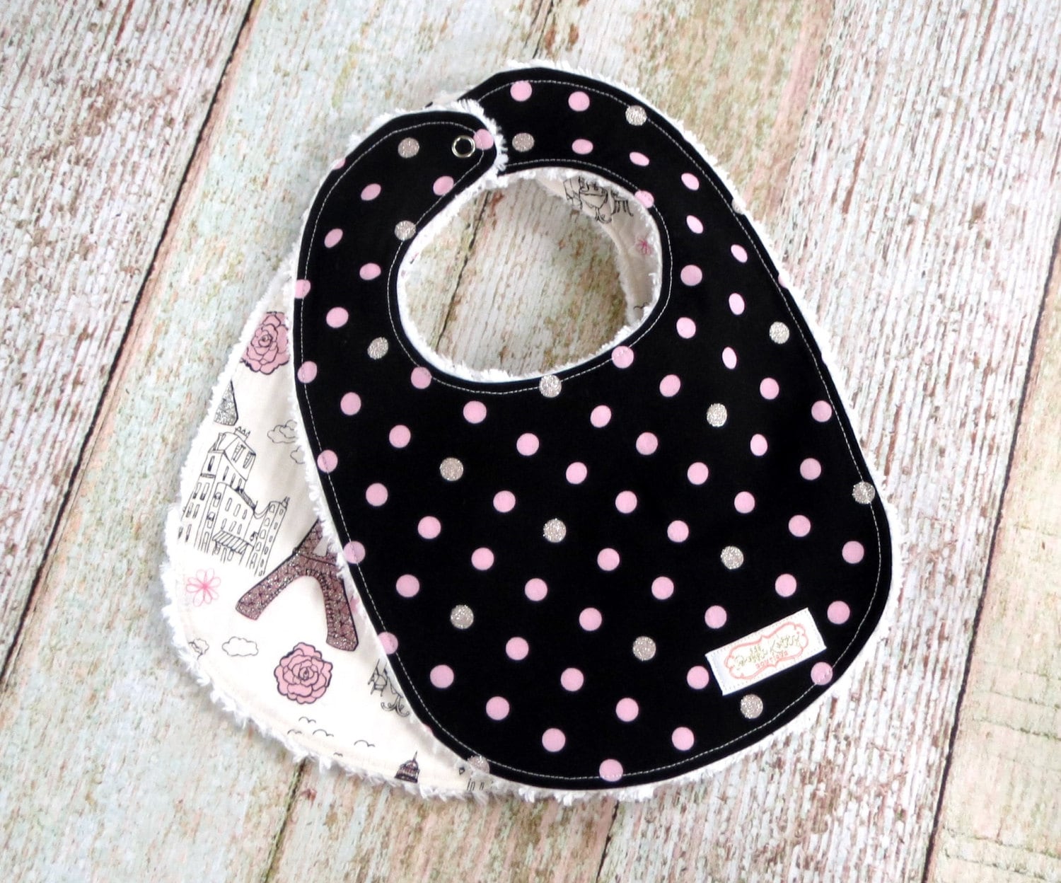 Baby Bibs - Mädchen Lätzchen Eiffelturm Polka Dot Chenille Schwarz Pink Paris Shower Geschenk Baby Bibs - Mädchen Lätzchen Eiffelturm Polka Dot Chenille Schwarz Pink Paris Shower Geschenk von Etsy - BobbleKottzBoutique