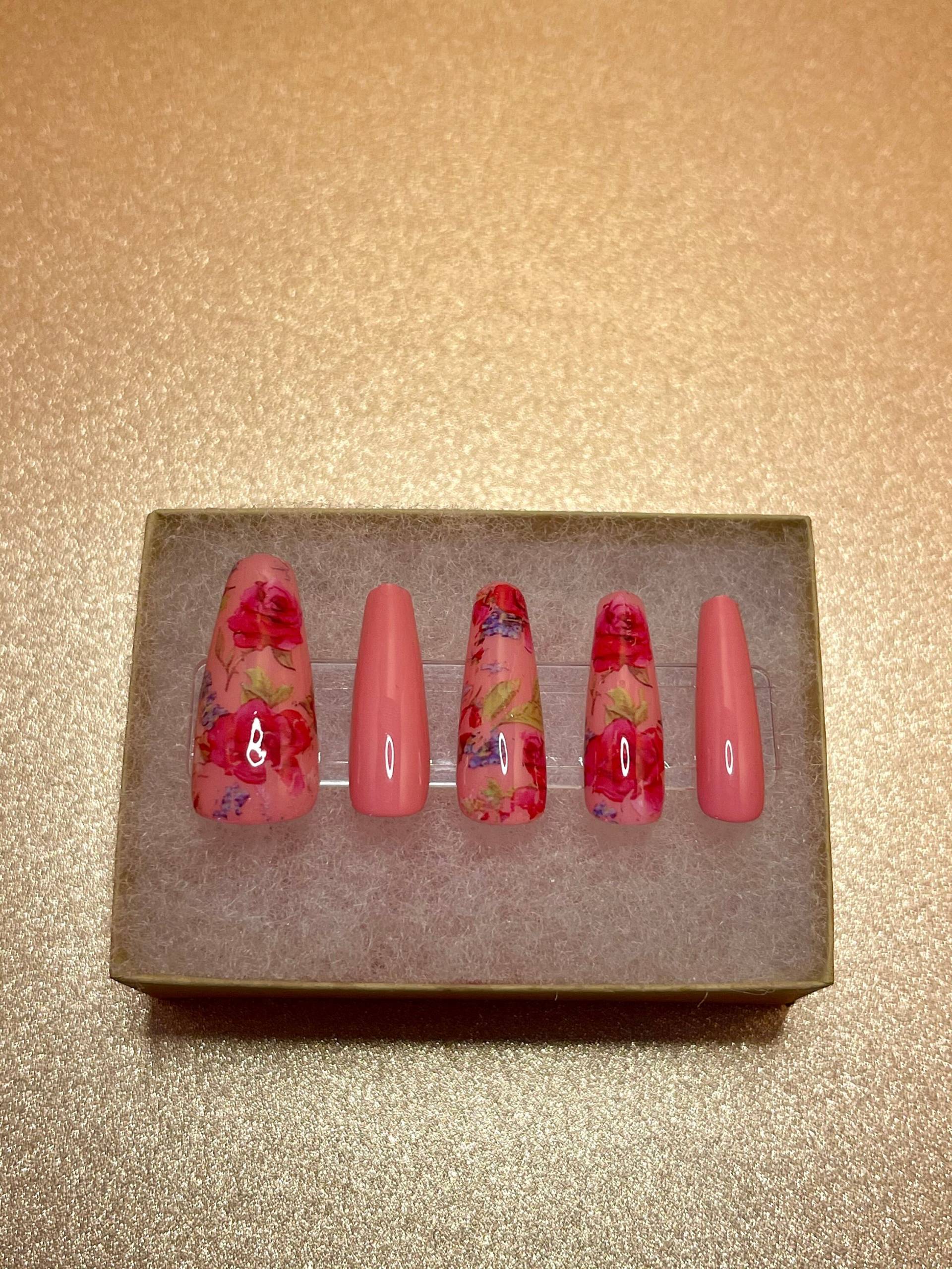 Drücken Sie Auf Nägel. Langer Sarg | Frühling Fling von Etsy - BougieOnABudgetNails