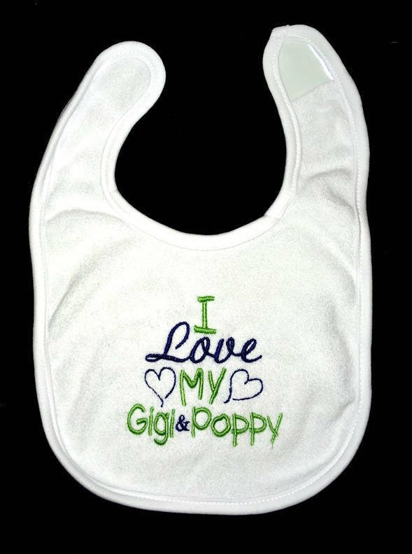 Ich Liebe Meine Gigi & Mohn Benutzerdefinierte Bestickt Lätzig Ich Liebe Meine Gigi & Mohn Benutzerdefinierte Bestickt Lätzig von Etsy - BoutiqfullyYours