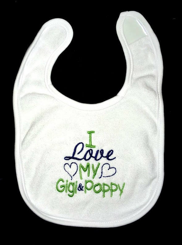 Ich Liebe Meine Gigi & Mohn Benutzerdefinierte Bestickt Lätzig Ich Liebe Meine Gigi & Mohn Benutzerdefinierte Bestickt Lätzig von Etsy - BoutiqfullyYours