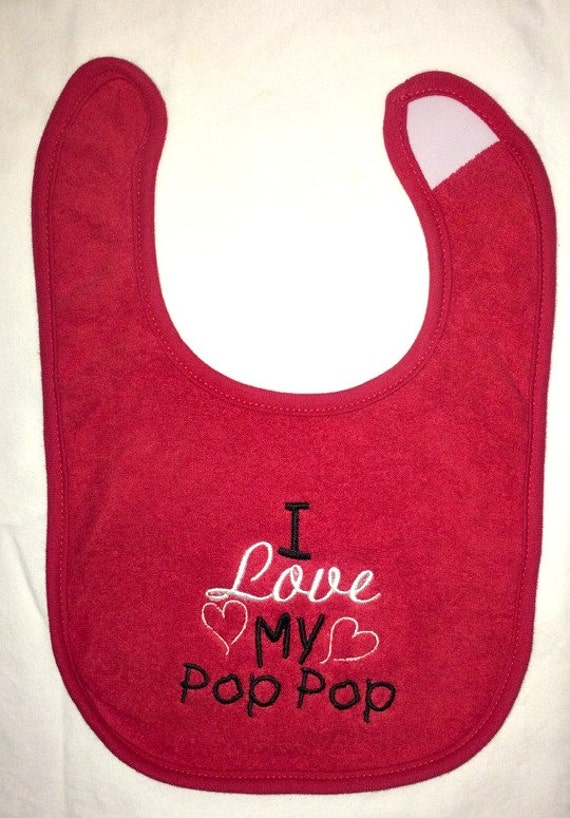 Ich Liebe Meine Pop Benutzerdefinierte Bestickt Lätzchen Ich Liebe Meine Pop Benutzerdefinierte Bestickt Lätzchen von Etsy - BoutiqfullyYours