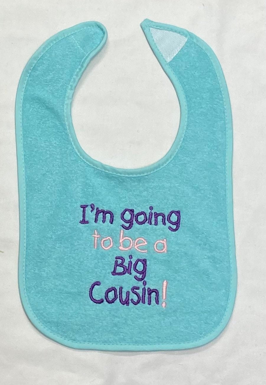 Ich Werde Ein Großer Cousin Bestickt Lätzchen Ich Werde Ein Großer Cousin Bestickt Lätzchen von Etsy - BoutiqfullyYours