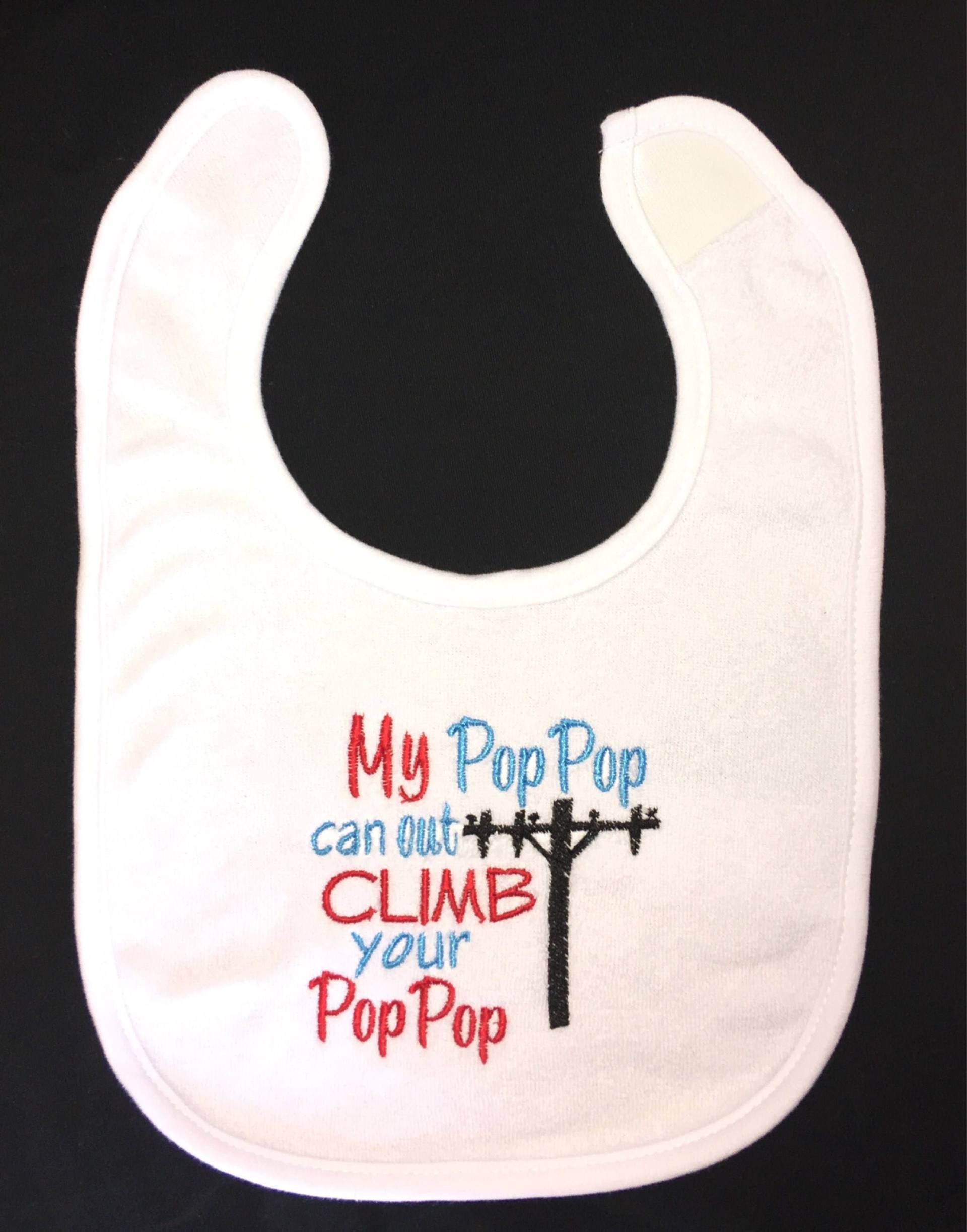 Mein Pop Kann Climb Ihre Lineman Benutzerdefinierte Bestickt Lätzchen Mein Pop Kann Climb Ihre Lineman Benutzerdefinierte Bestickt Lätzchen von Etsy - BoutiqfullyYours