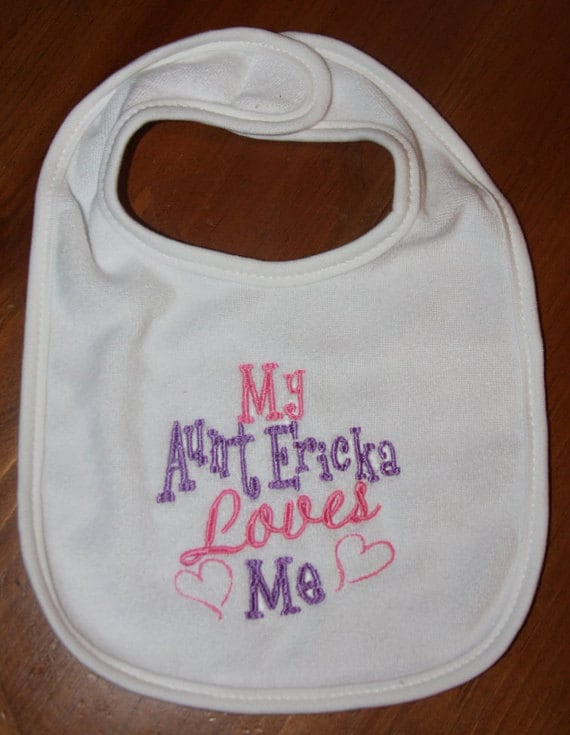 Meine Tante | Name Liebt Mich Benutzerdefinierte Bestickte Lätzchen Meine Tante | Name Liebt Mich Benutzerdefinierte Bestickte Lätzchen von Etsy - BoutiqfullyYours