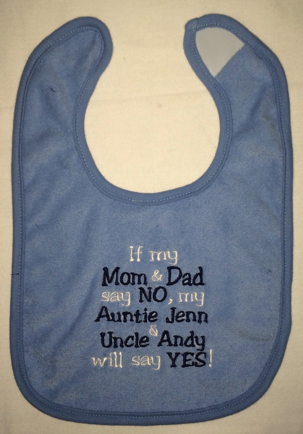 Wenn Meine Mutter Und Papa Sagen Nein Tante Onkel Wird Sagen, Ja Benutzerdefinierte Bestickt Lätzig Wenn Meine Mutter Und Papa Sagen Nein Tante Onkel Wird Sagen, Ja Benutzerdefinierte Bestickt Lätzig von Etsy - BoutiqfullyYours