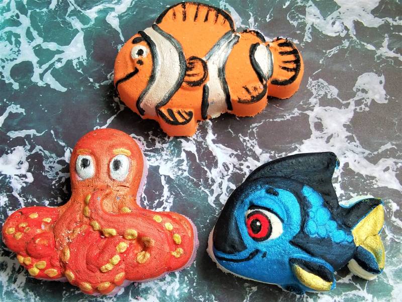 Meerfreunde Badebombe Set-Fundnemo-Octupus-Clownfisch-Engelfisch-Sommer-Kind-Niedlich-Geschenkideen-Partyfavors von Etsy - Bubblegurlcreations