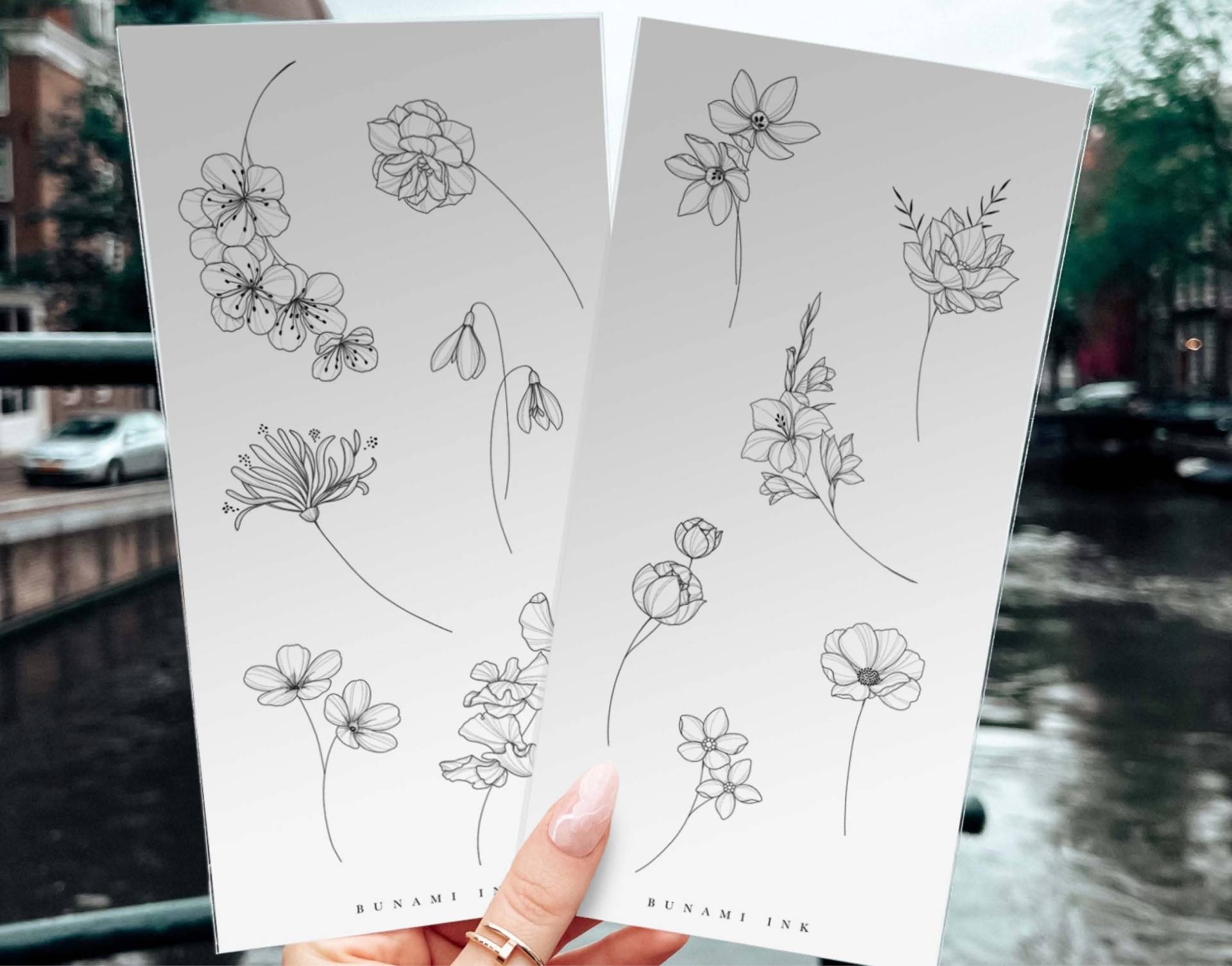 Temporäre Tattoos 12 Geburtsblumen Set Januar-Dezember | Neue Edition von Etsy - BunamiInk