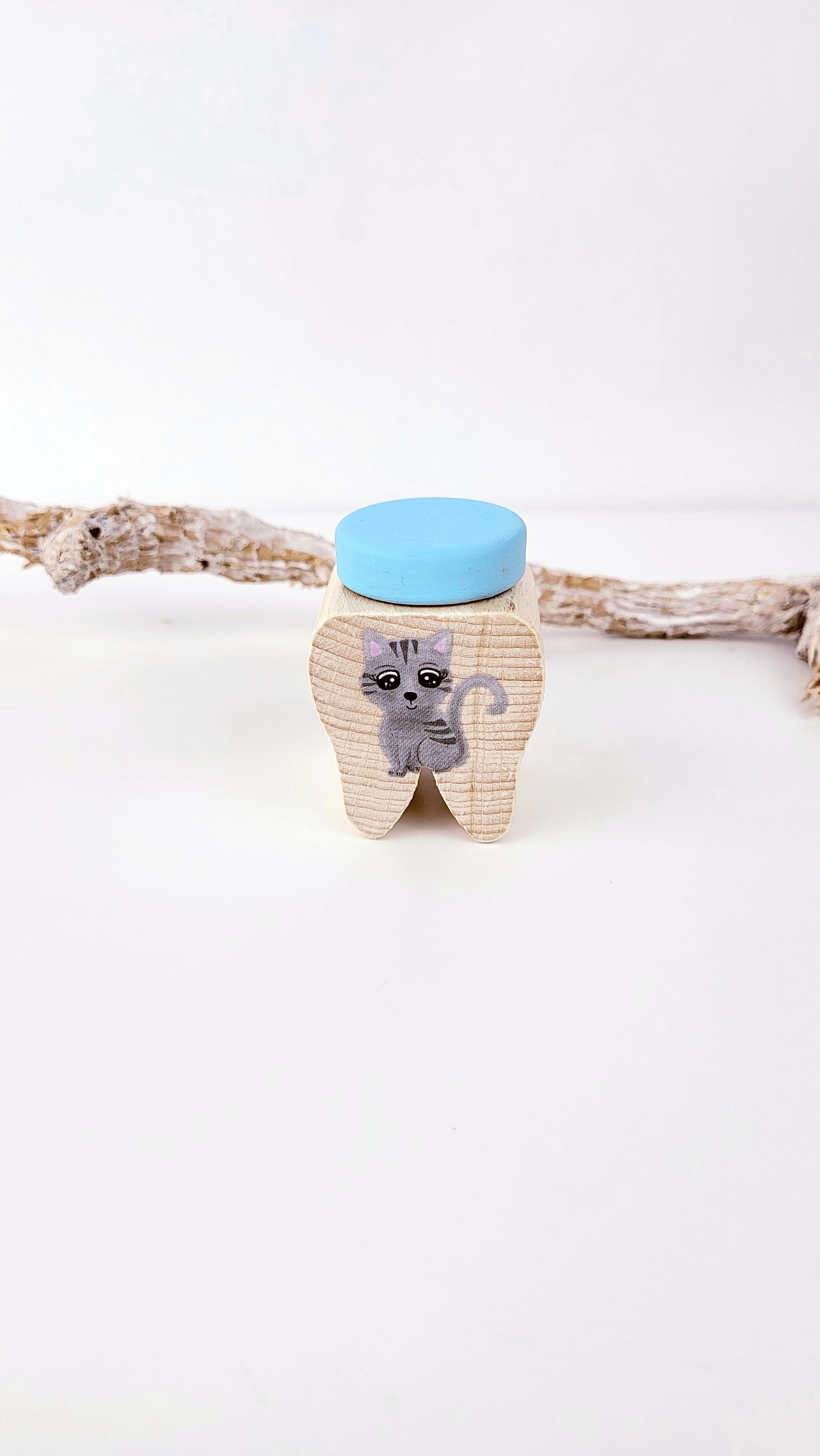 Zahndose Katze, Personalisierte Zahndose, Holz, Mit Name, Mein Erster Zahn, Geschenk Von Zahnfee, Junge von Etsy - BuntesBienchen