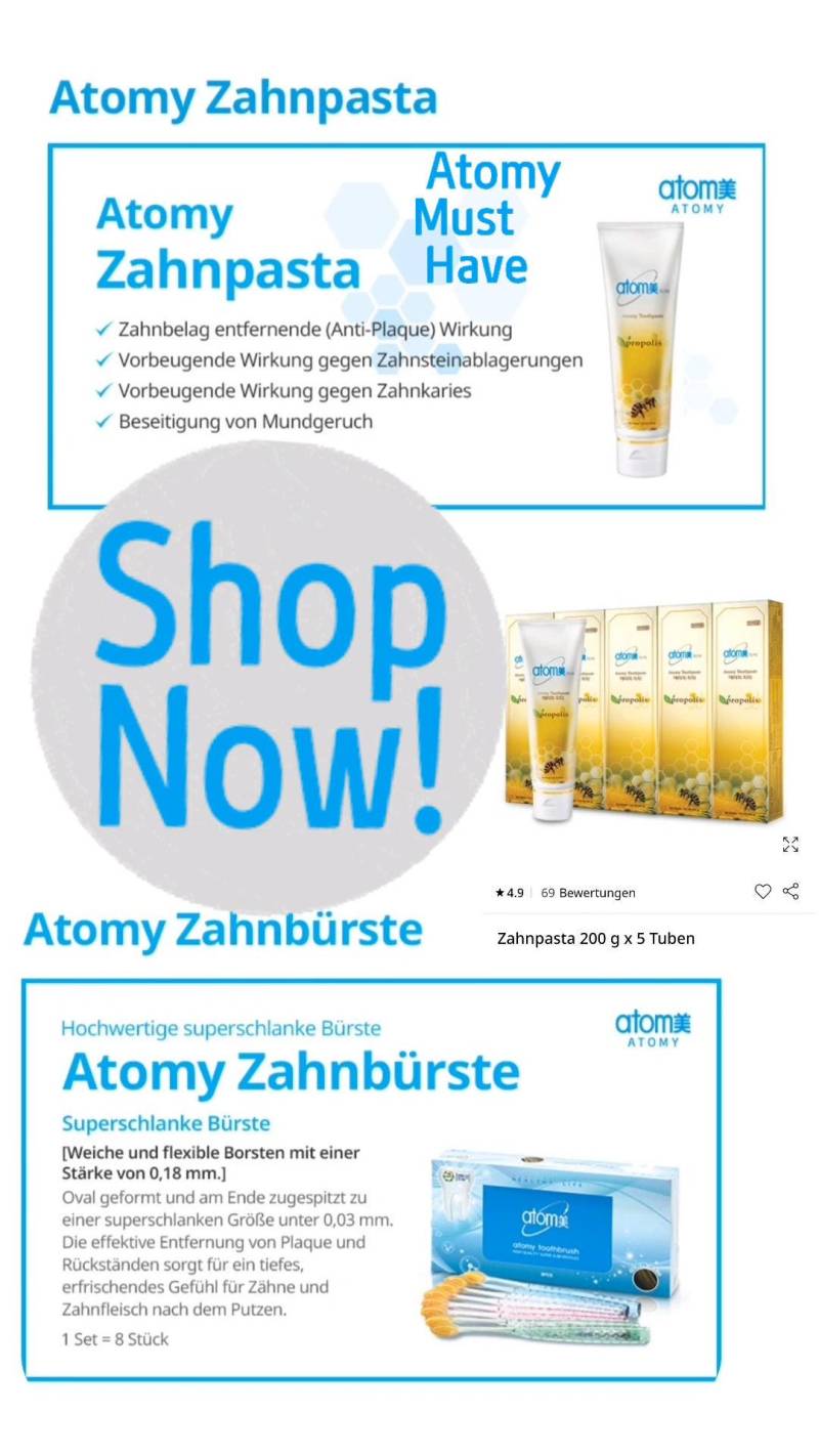 Atomy Set 5x 200G Propolis Zahnpasta + 8x Kristall Extra Weiche Zahnbürsten Ovp von Etsy - BusinesLady