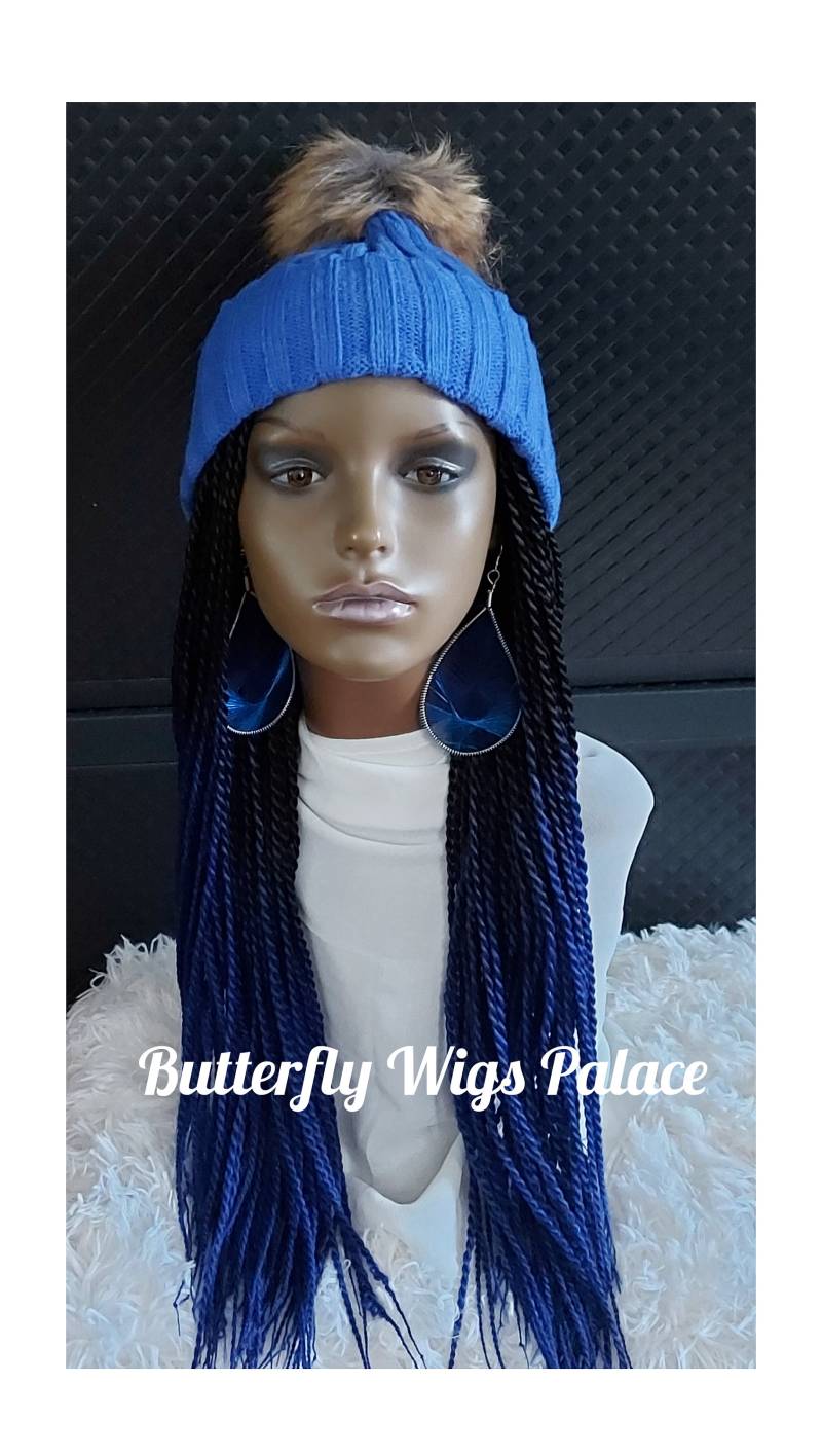 Geflochtene Hut Perücke/Vielseitig Mit Zöpfen Zöpfe Mütze Interchangable Mütze, Schal, Beanie Oder Barett von Etsy - ButterflyWigsPalace