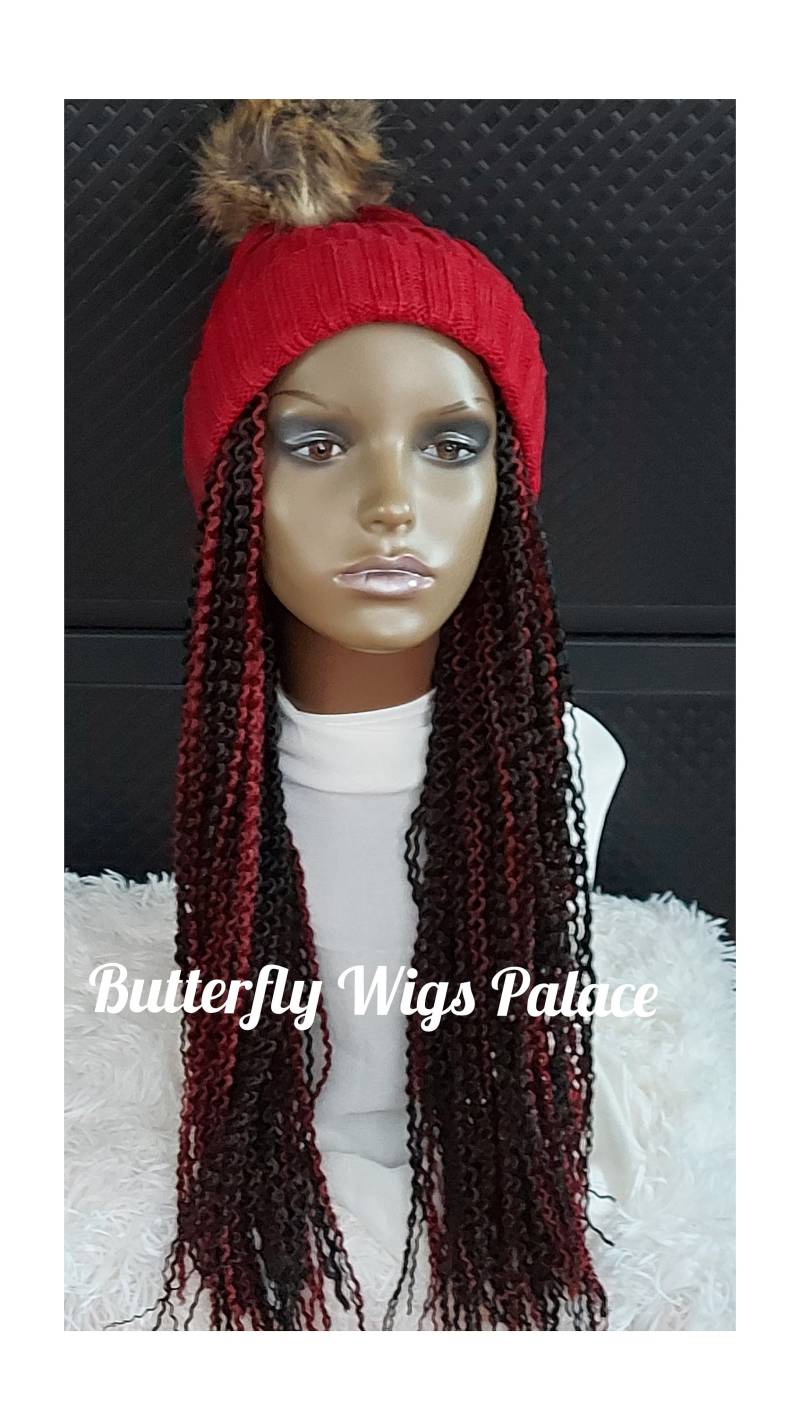 Geflochtene Hut Perücke/Vielseitig Mit Zöpfen Zöpfe Mütze Interchangable Mütze, Schal, Beanie Oder Barett von Etsy - ButterflyWigsPalace