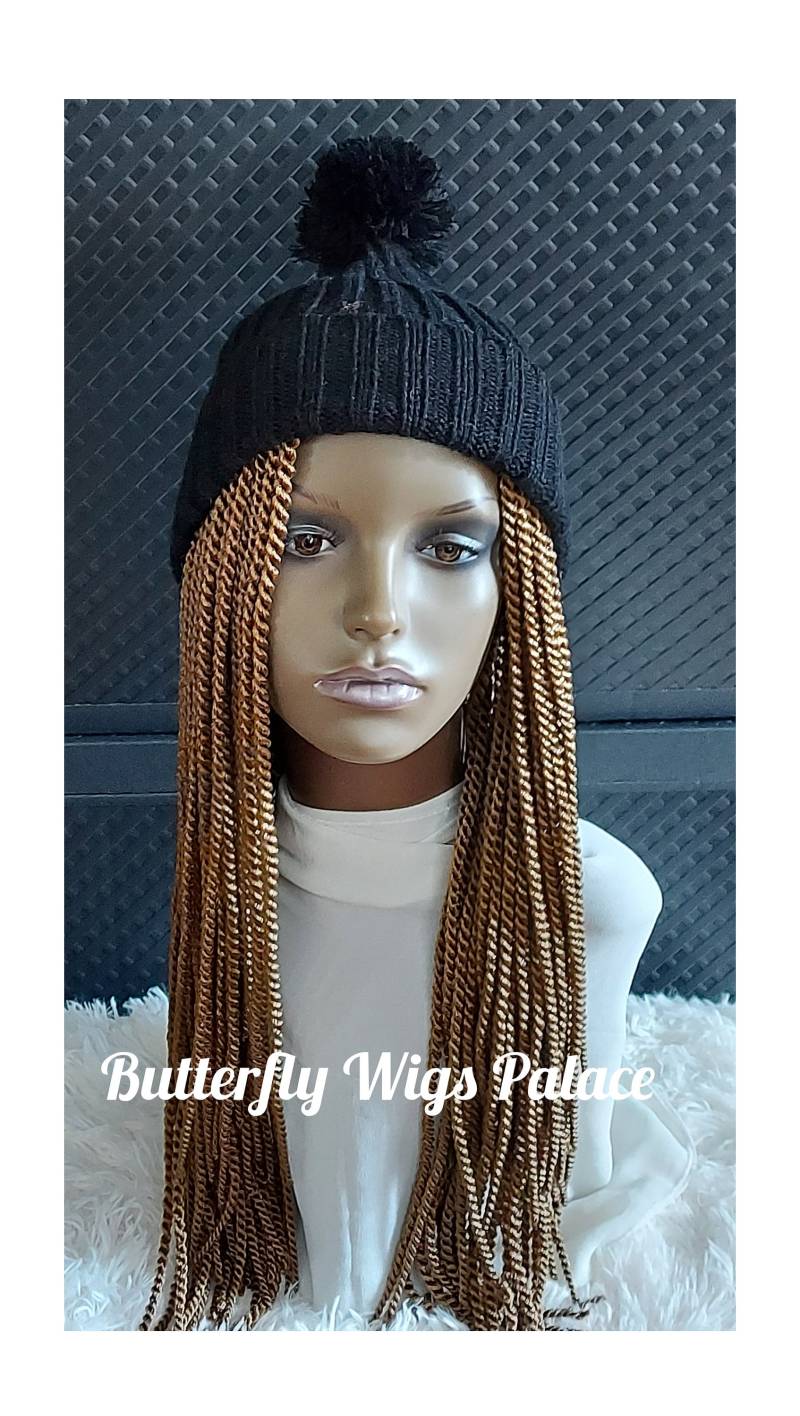 Geflochtene Hut Perücke/Vielseitig Mit Zöpfen Zöpfe Mütze Interchangable Mütze, Schal, Beanie Oder Barett von Etsy - ButterflyWigsPalace