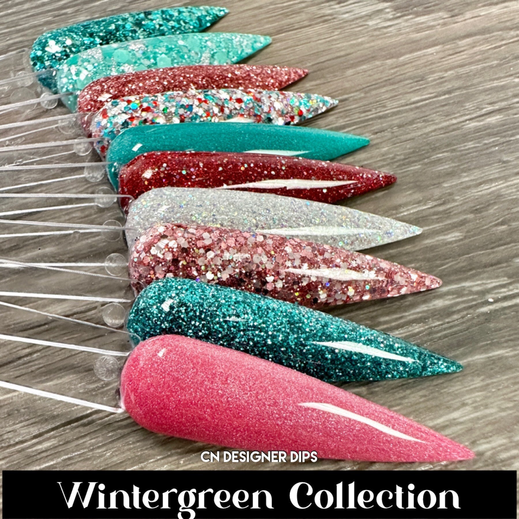 Wintergreen Collection - Retro Weihnachten, Dip Pulver, Pulver Für Nägel, Nagel Dip, Acrylpuder, Acryl von Etsy - CNDesignerDips