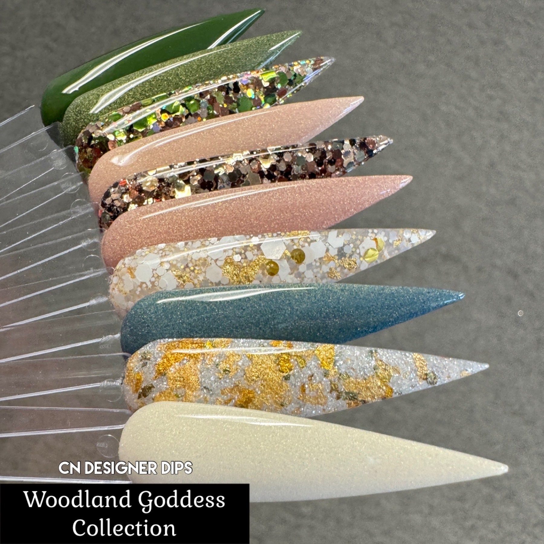 Woodland Goddess Collection - Dip Powder, Powder Für Nägel, Nageldip, Dippulver, Dipnagelpulver, Glitterdippulver, Acryl, Nägel von Etsy - CNDesignerDips