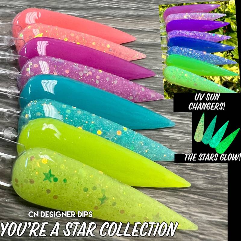 You're A Star Collection - Dip Powder, Dippuder Für Nägel, Dippuder, Dipnagelpuder, Sunchanger, Acryl, Nagel von Etsy - CNDesignerDips