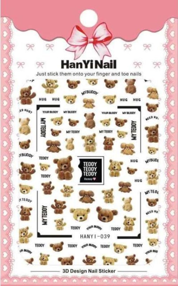 Nail Sticker Teddybär von Etsy - COEMbeauty