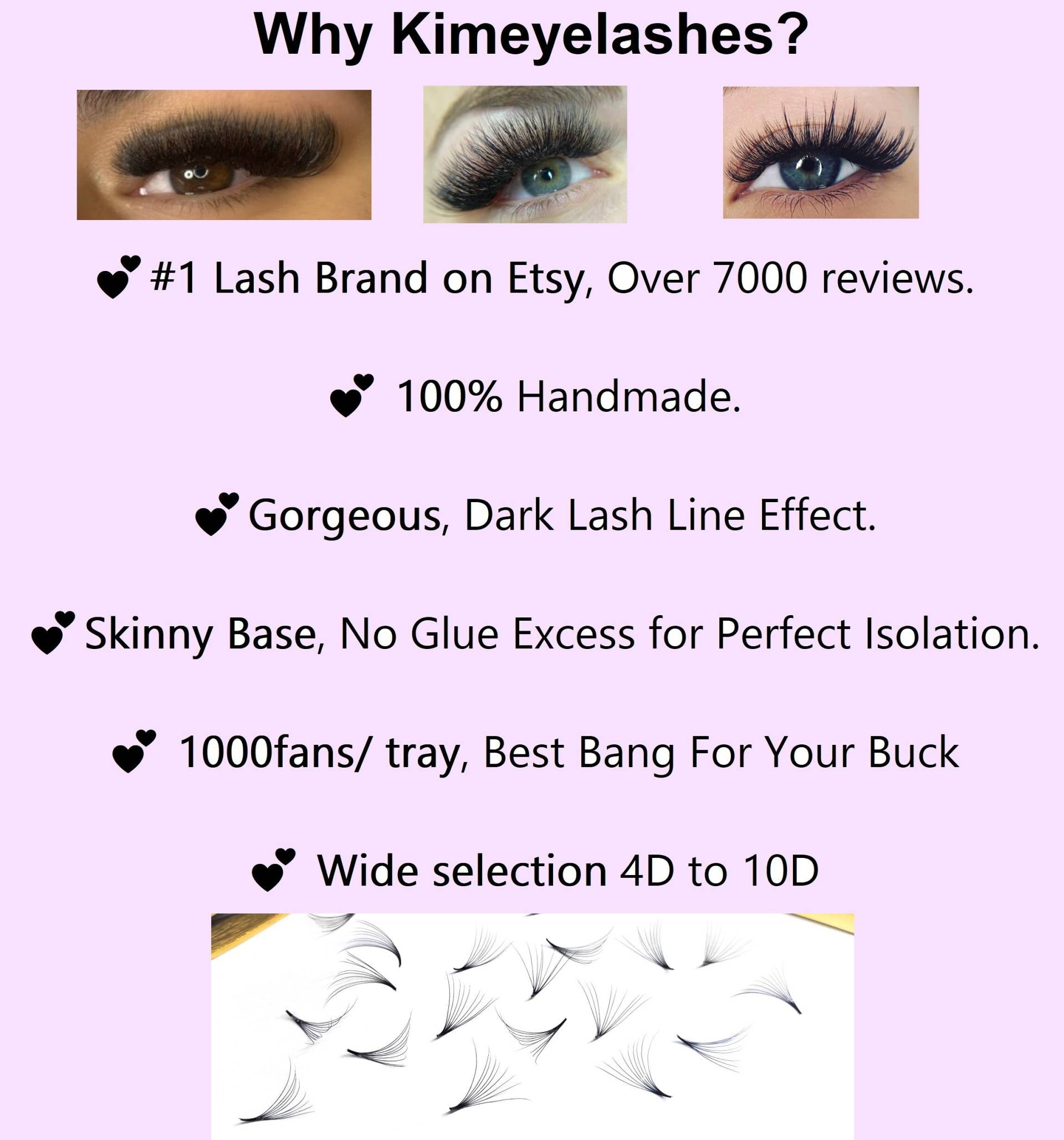 1000 Fans 0.07 Gemischte Längen Vorgefertigte Volumen Lose C D Curl Handgefertigte Wimpernverlängerungen Promade Farbe Wispy 4D 5D 6D 7D 8D 9D 10D von Etsy - CONICOMasks