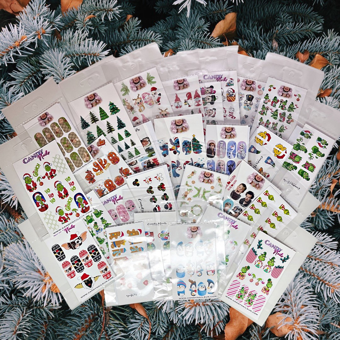 Christmas Mystery Bundle Wasserschieber Nail Decals Art Transfer/Grün Grinchy Weihnachten Nägel Wraps Festlich von Etsy - CandyNailsUk