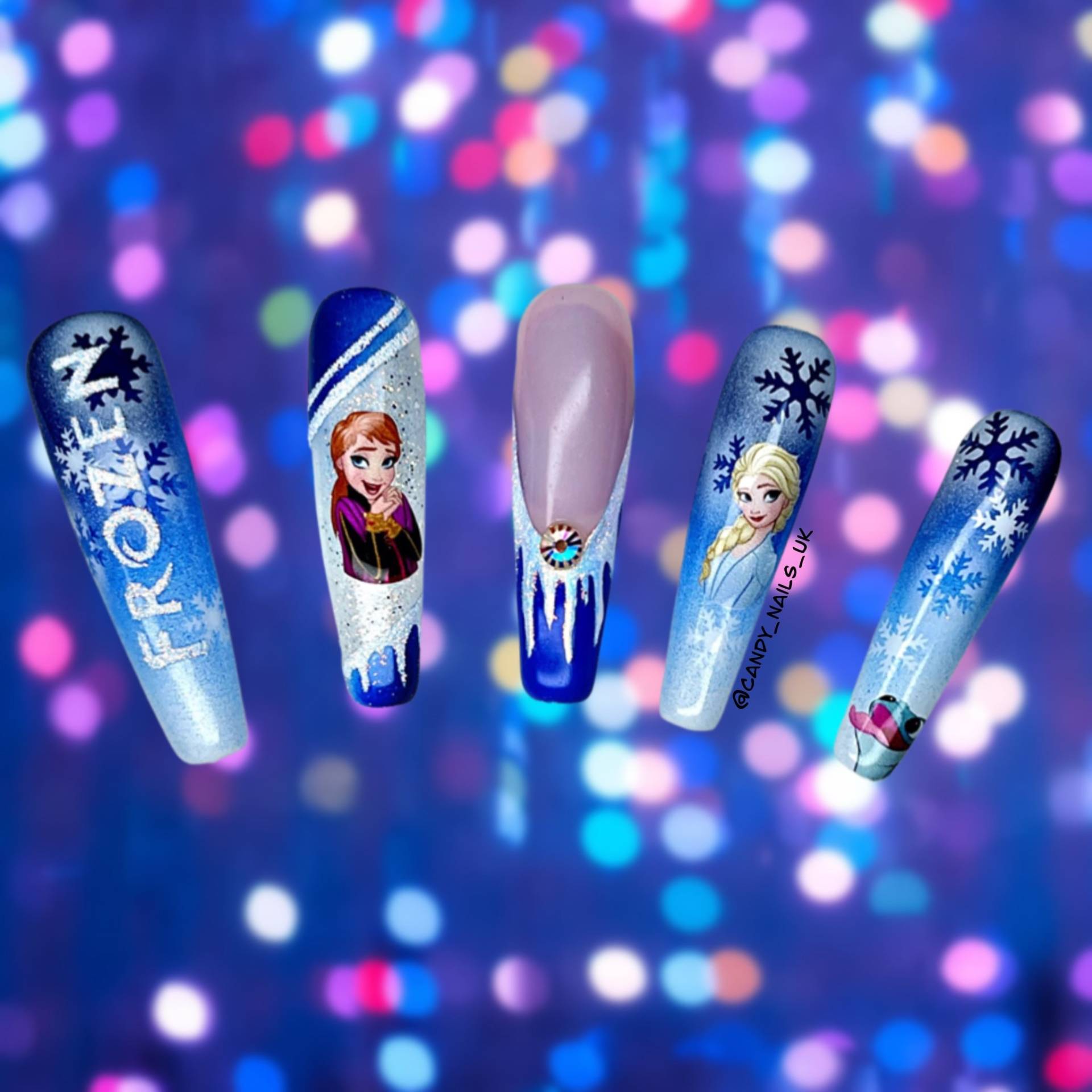 Selbstklebende Nailart Sticker/Vinyls Christmas Frozen Elsa Ana Ice Queen Winternägel von Etsy - CandyNailsUk