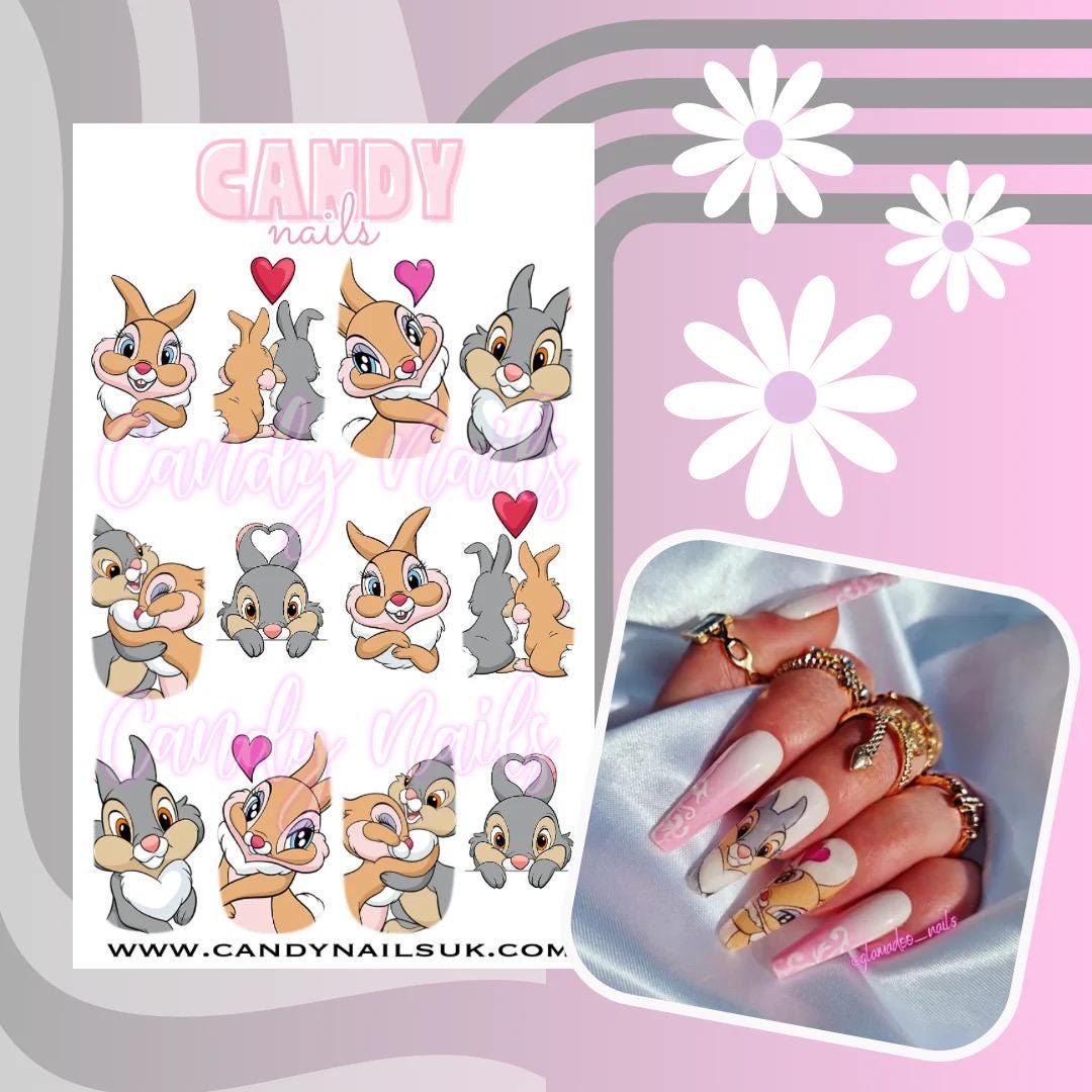 Wasserschiebefolie Nagelabziehbild Belle Beauty Beast Inspiriert Handgezeichnet Valentine Valentines Day Love von Etsy - CandyNailsUk