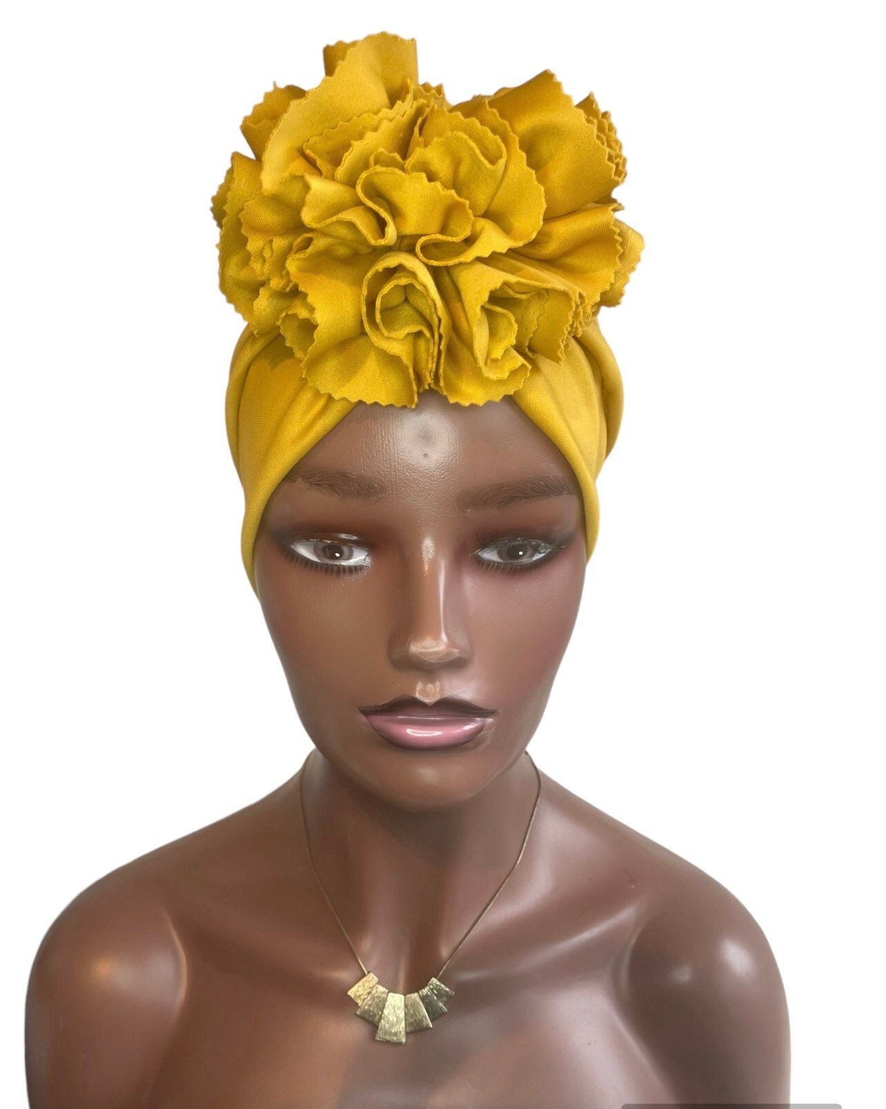 Pre Tied Rüschen Turban, Head Wraps, Alopecia Wrap, Full Coverage Headwrap, Geschenk Für Frau, Abdeckung Haarausfall von Etsy - CaphyBeauties