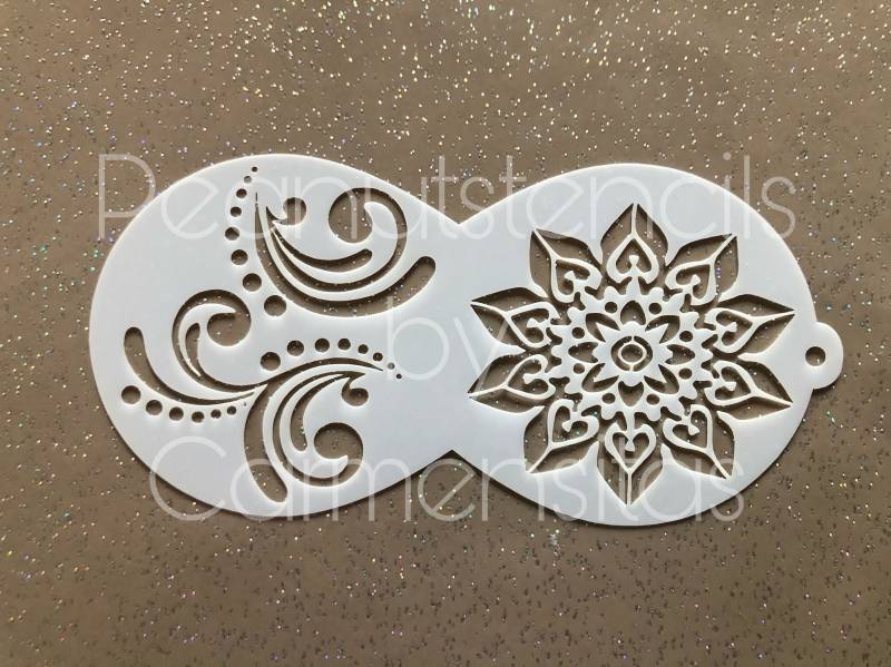 Facepainting Stencil, Peanutstencils 1004, Curls & Mandala Schablone Fürs Kinderschminken von Etsy - CarmensitasShopDe