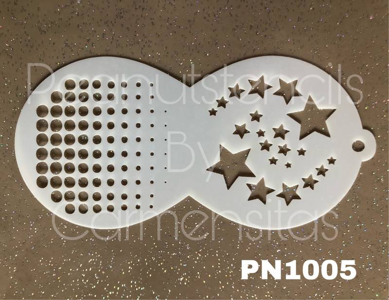 Facepainting Stencil, Peanutstencils 1005, Stars & Dots, Kinderschminken Schablonen, Sterne Und Punkte von Etsy - CarmensitasShopDe