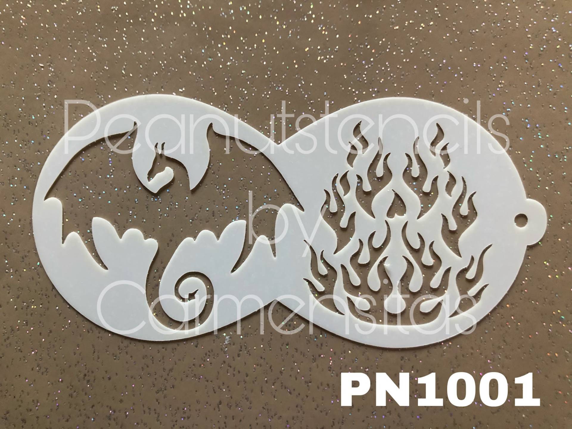 Facepainting Stencil From Peantustencils Dragon & Flames 1001 von Etsy - CarmensitasShopDe