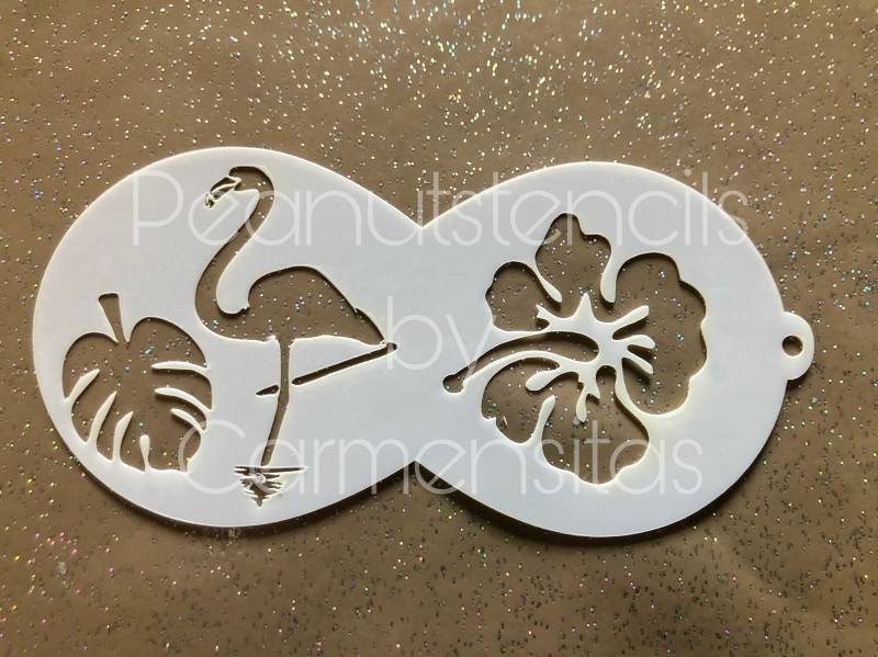 Facepainting Stenicl, Peanutstencils 1003 Flamingo & Hawaii Flower Schablone Für Kinderschminken von Etsy - CarmensitasShopDe