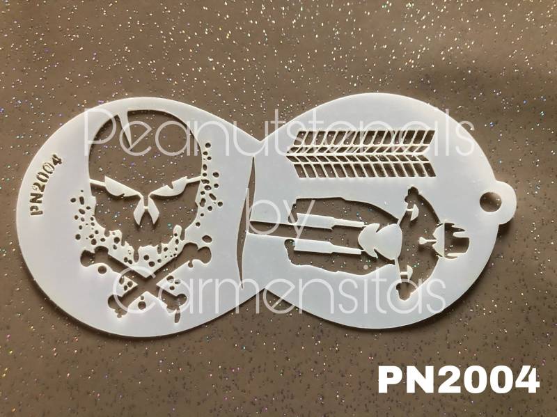 Peanutstencils Pn 2004 Skull Und Biker, Car Tracks Schablone Für Kinderschminke, Stencil Facepainting von Etsy - CarmensitasShopDe