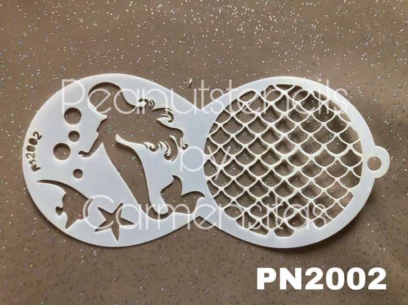 Peanutstencils Pn2002 Meerjungfrau Mermaid Und Schuppen, Scales Stencil For Facepainting Schablonen Für Kinderschminken von Etsy - CarmensitasShopDe