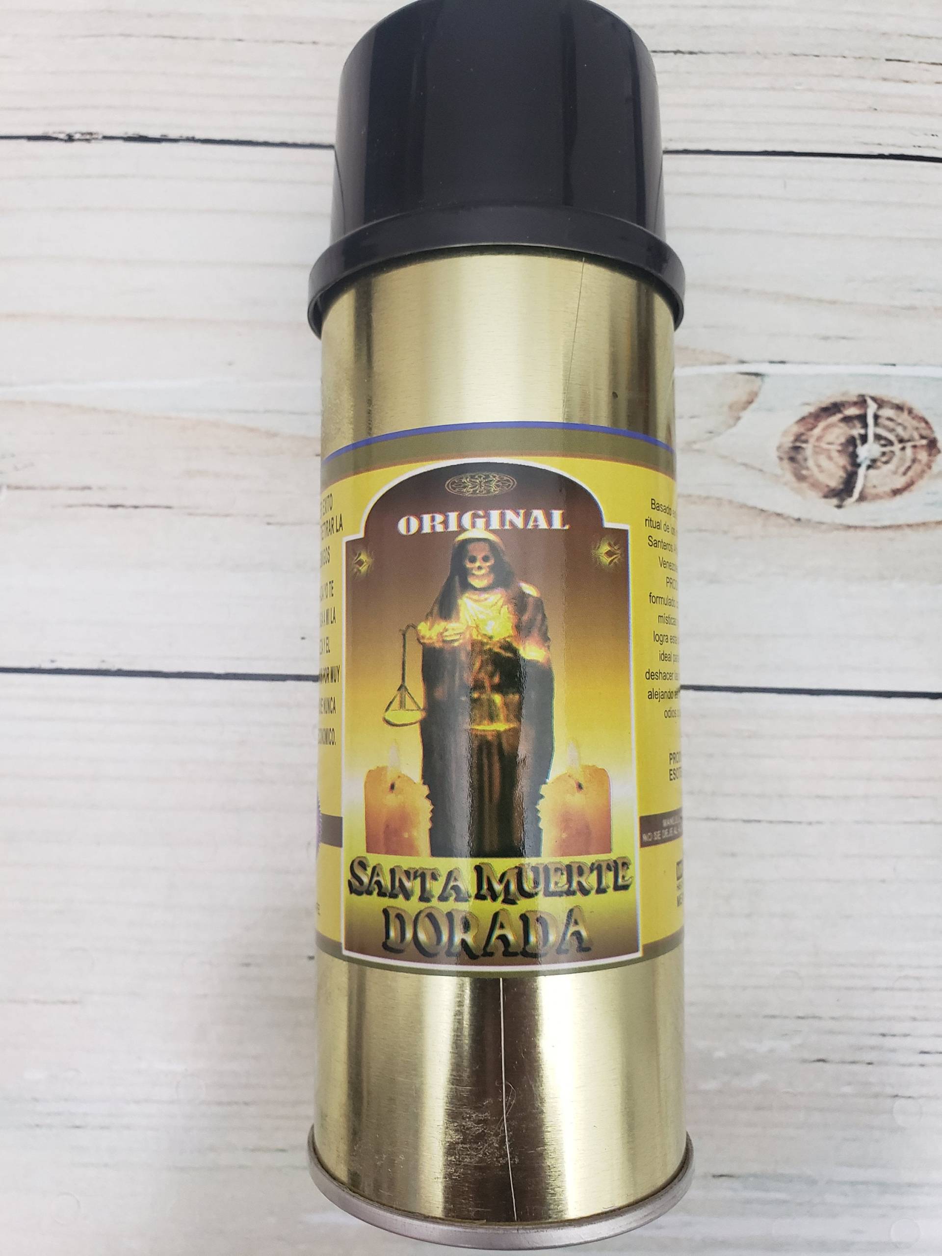 Santa Muerte Dorada Spray Con Oracion, Spiritual Exquisito 12Oz Para Limpias von Etsy - CasabellaBotanica