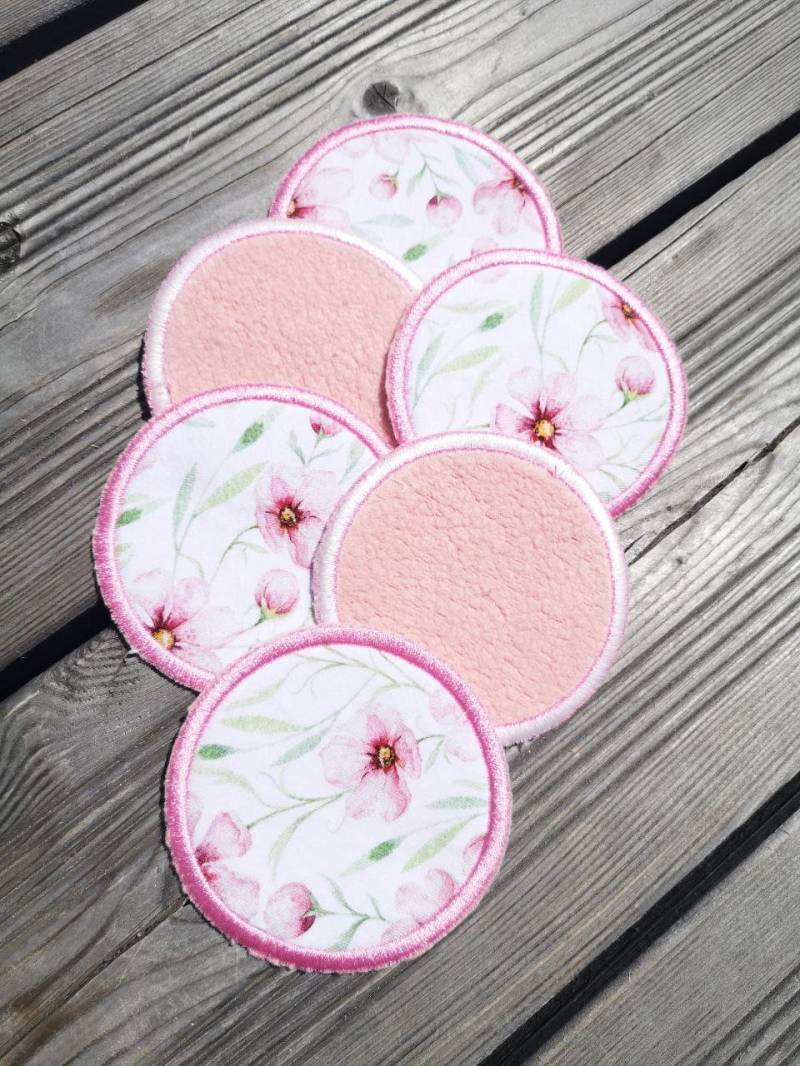 Waschbare Kosmetikpads Rosa Blüten von Etsy - CathWhoDE