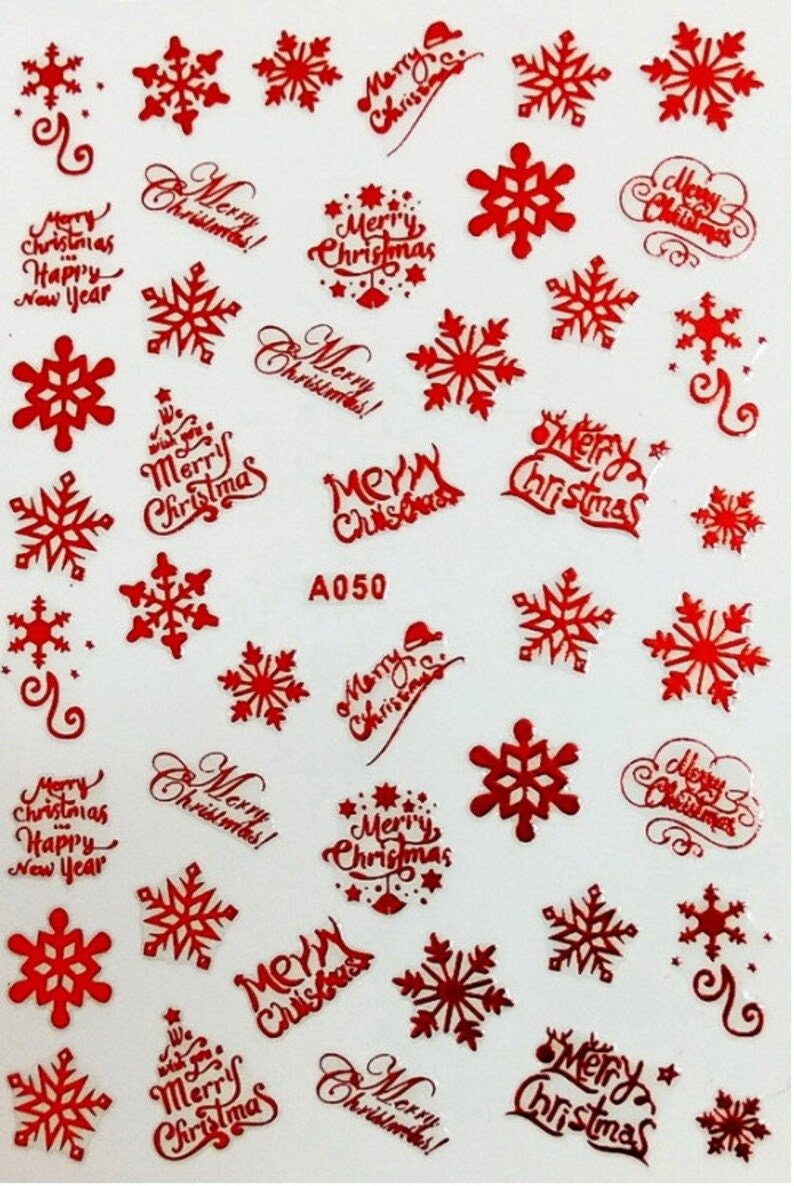 3D Merry Christmas Happy Newyear Stern Schneeflocke Selbstklebende Nail Art Sticker/Geschenkidee Für Sie von Etsy - CelebrationCuration