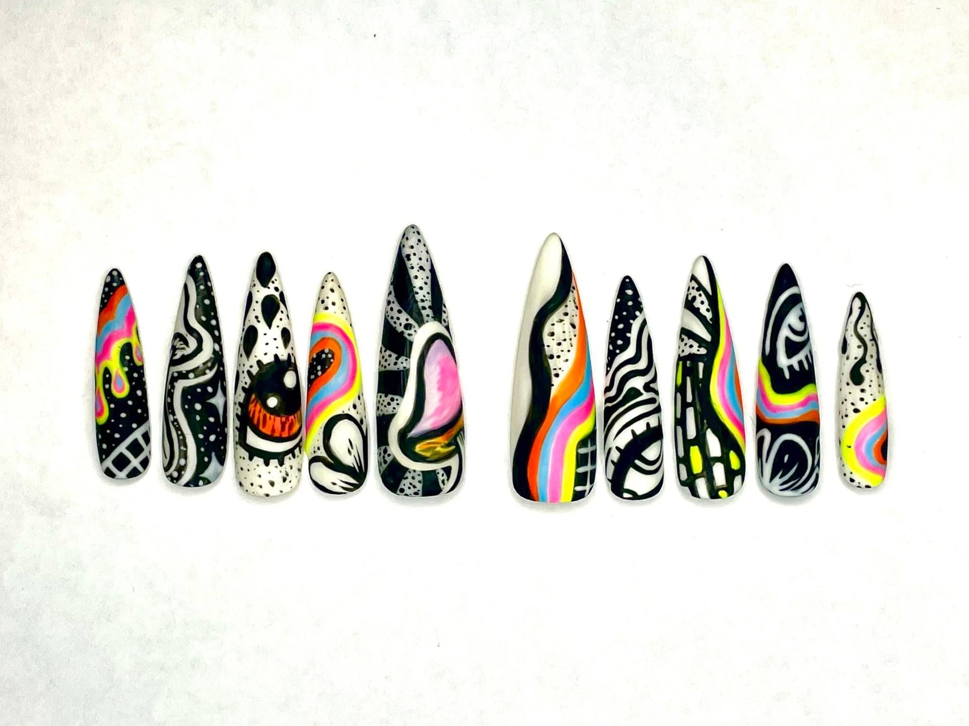 Was Für Ein Trip Press On Nails von Etsy - ChevonDIllustrations