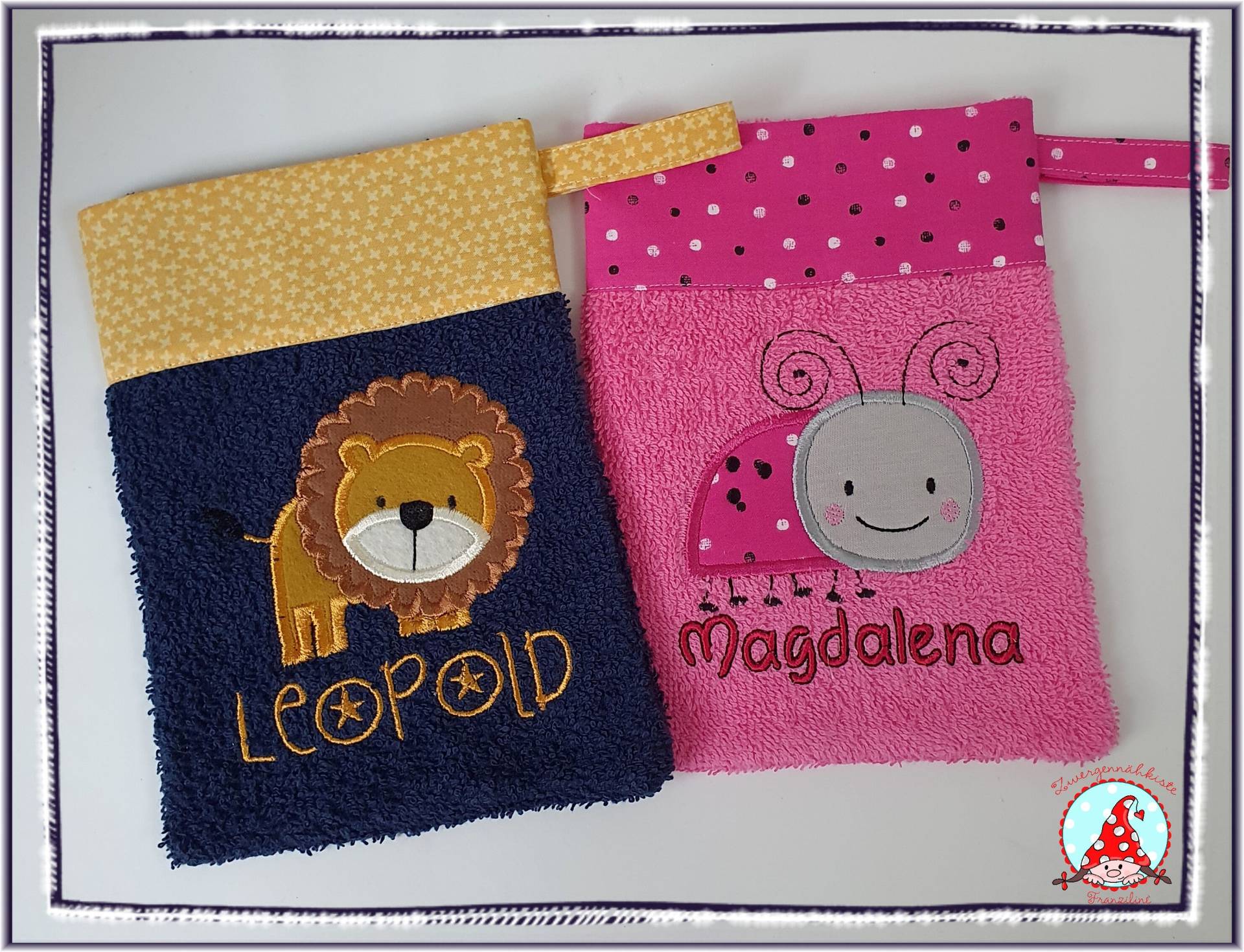 Waschlappen Mit Namen & Wunschmotiv Waschhandschuhn Für Baby Kinder Washcloth von Etsy - CheyennenShop